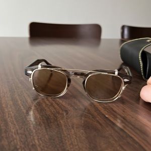 MOSCOT Lemtosh Frames - Brown Smoke w/ Clip-on Sunglasses